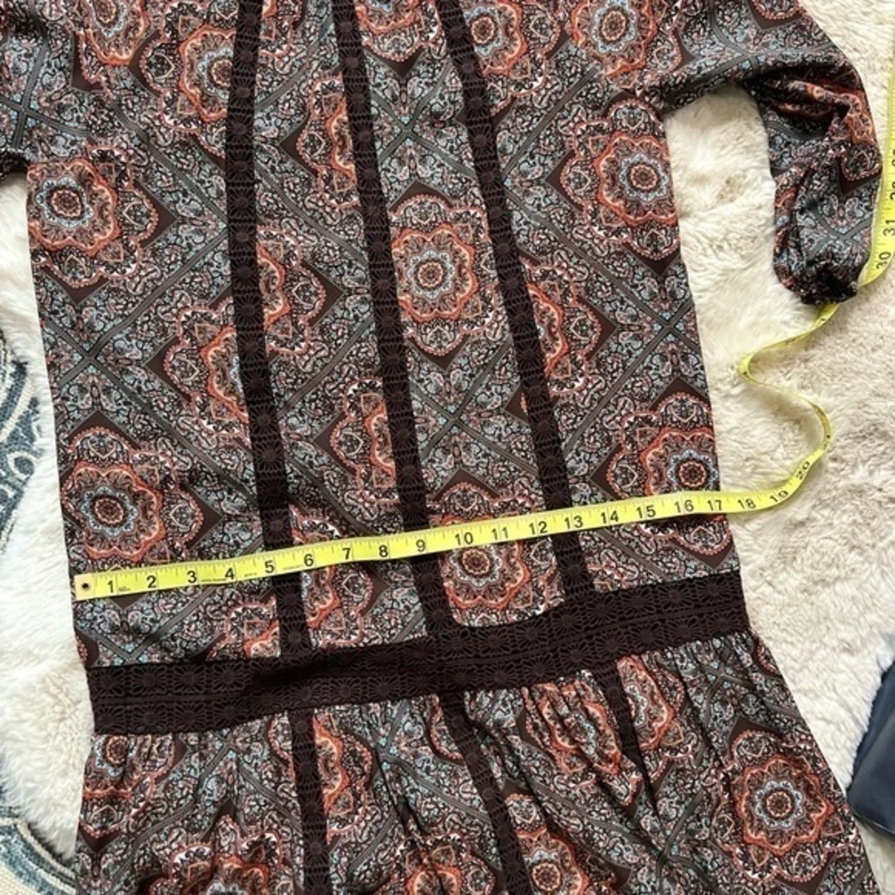 ⭐️⭐️Daniel Rainn Boho Drop Waist Crochet Accent Dress, NWT, Size Medium, - Picture 16 of 16